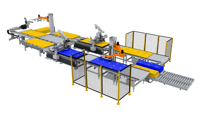 Excitech Nesting Cell dengan robot 5cm visi grupping & stacking.